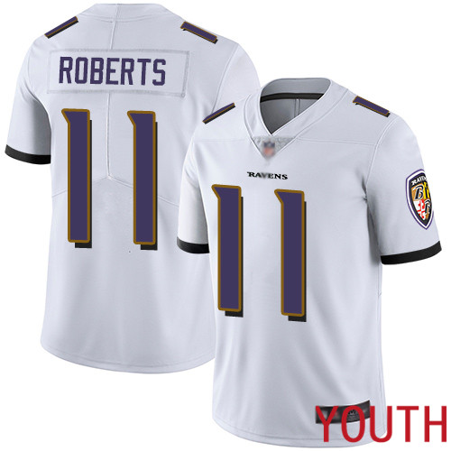Baltimore Ravens Limited White Youth Seth Roberts Road Jersey NFL Football #11 Vapor Untouchable